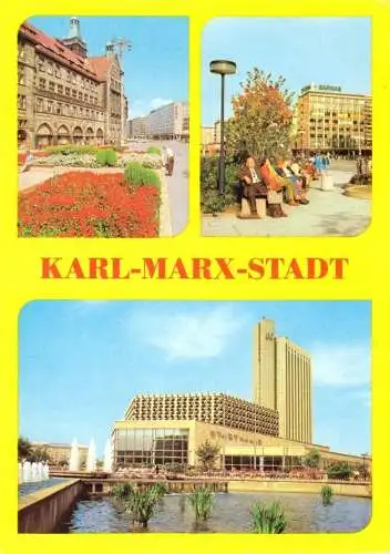 AK, Karl-Marx-Stadt, Chemnitz, drei Abb., 1980