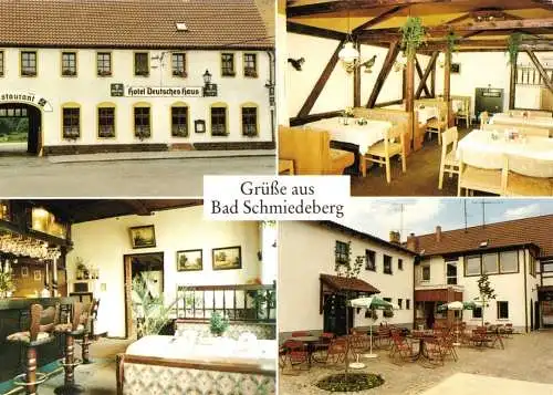 AK, Bad Schmiedeberg, Hotel Deutsches Haus, vier Abb., um 1991