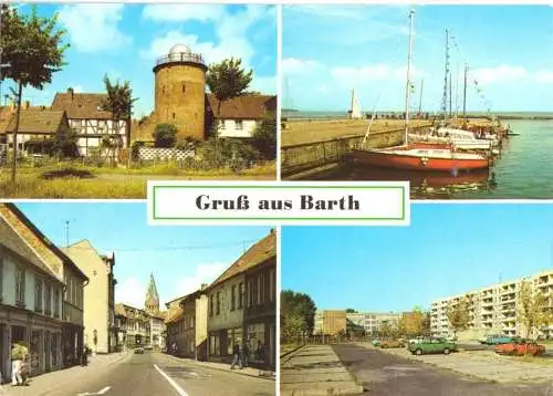 AK, Barth Kr. Ribnitz-Damgarten, vier Abb., u.a. Bertholt-Brecht-Str., 1988