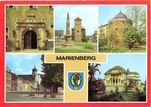 AK, Marienberg Erzgeb, fünf Abb., gestaltet, 1986