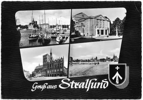 AK, Stralsund, vier Abb., gestaltet, 1963