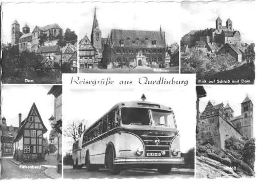 AK, Quedlinburg, sechs Abb., IFA Reisebus, 1969