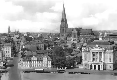 AK, Schwerin, Blick vom Schloss auf die Altstadt, 1978