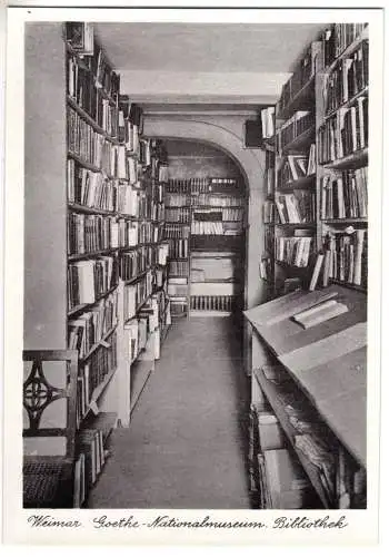 AK, Weimar, Goethe-Nationalmuseum, Bibliothek, um 1950