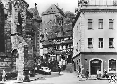 AK, Meißen, Straßenpartie mit Weinhaus, 1963