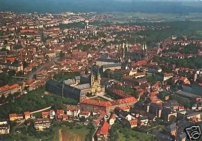 AK, Bamberg, Stadtzentrum, Luftbildansicht, ca. 1980