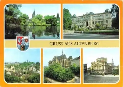 AK, Gruss aus Altenburg, fünf Abb., 1989