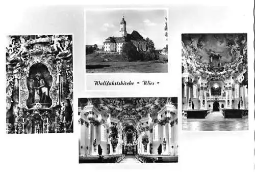 AK, Wallfahrtskirche Wies, 4 Abb., ca., 1969