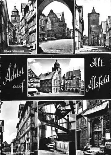 AK, Alsfeld, sieben Abb., Altstadt, 1965