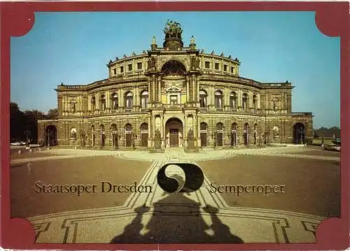 Ansichtskarte-Mappe mit 11 (10+1) Color-Ansichtskarte, Dresden, Semperoper, 1987