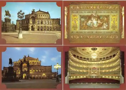 AK-Mappe mit 11 (10+1) Color-AK, Dresden, Semperoper, 1987