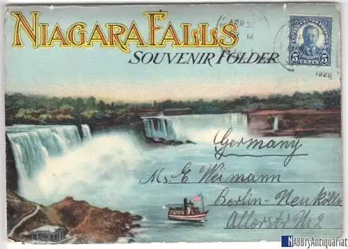 Souvenier-Folder, Leporello-Mappe, Niagara Falls, 18 Abb.,  1928