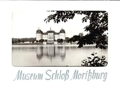 Ansichtskarte-Mappe mit 10 Foto-Ansichtskarte, Moritzburg, Schloß Moritzburg, 1977