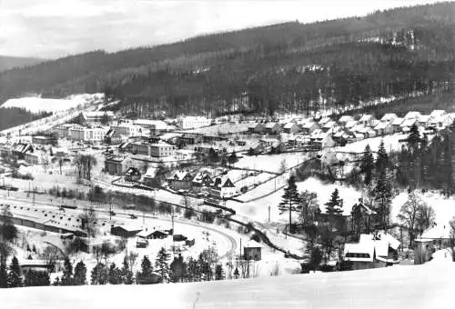 AK, Breitenbrunn Kr. Schwarzenberg, winterliche Teilansicht, 1977