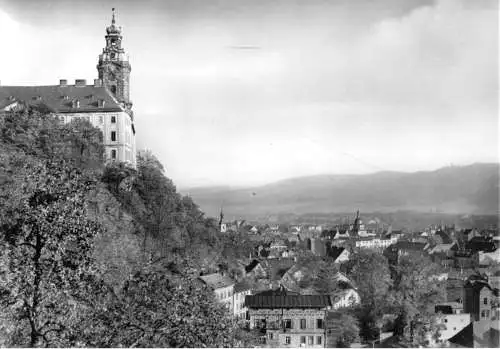 Ansichtskarte, Rudolstadt, Schloß Heidecksburg mit Blick auf die Stadt, 1971