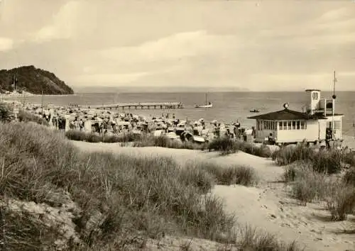 AK, Baabe Rügen, Strandpartie belebt, Version 2, 1962