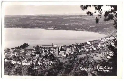 AK, Bregenz, Vorarlberg, Totale, Blick gegen Lochau, um 1940, Echtfoto