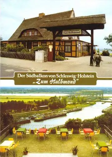 AK, Lauenburg Elbe, "Gaststätte zum Halbmond, zwei Abb., um 1975