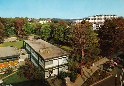 AK, Ostseeheilbad Glücksburg, Haus des Kurgastes und Kurpark, um 1978