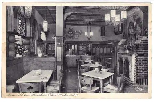 AK, Herne i. W., Braustübl im Müserbräu, Gastraum, Bahnhofstr. 11, 1942