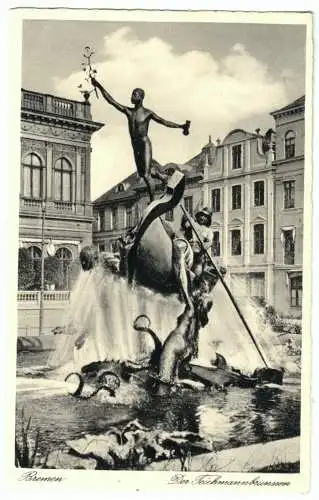 Ansichtskarte, Bremen, Der Teichmannbrunnen, 1939