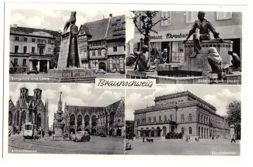 Ansichtskarte, Braunschweig, vier Abb., um 1940