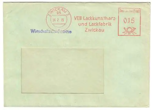 AFS, VEB Lackkunstharz- und Lackfabrik Zwickau, o Zwickau 2, 95, 26.2.73