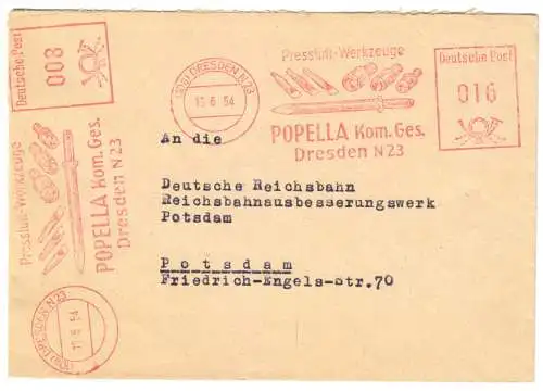 AFS, Popella KG Dresden N 23, Pressluft-Werkzeuge, o (10a) Dresden N 23, 16.6.54