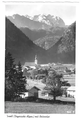 AK, Inzell Bayerische Alpen, Teilansicht mit Reiteralpe, um 1954