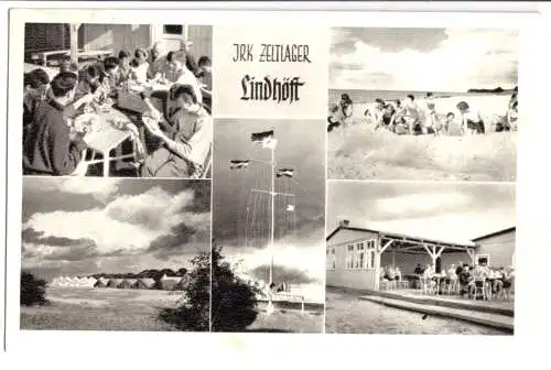 AK, Lindhöft über Kiel, JRK Zeltlager Lindhöft, fünf Abb. 1960