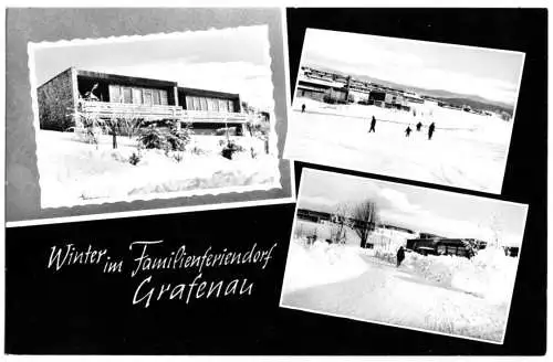 AK, Grafenau Bayer. Wald, Familienferiendorf, drei Winteransichten, 1974