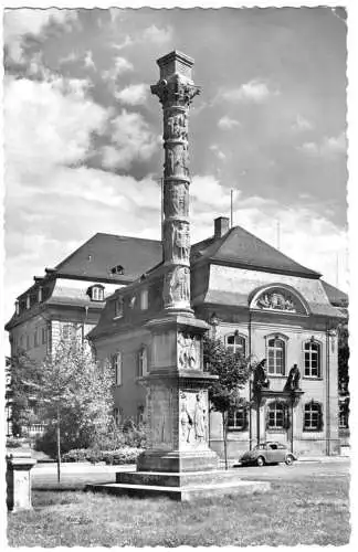 AK, Mainz, Jupitersäule und Grossherzogliches Schloß, 1965