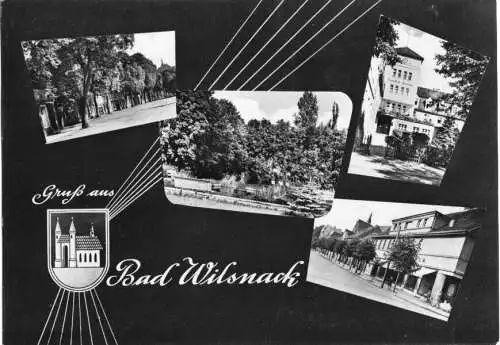 Ansichtskarte, Bad Wilsnack, vier Abb., gestaltet, Wappen, 1964