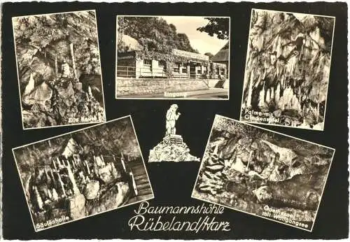 AK, Rübeland Harz, Baumannshöhle, sechs Abb., gestaltet, 1964