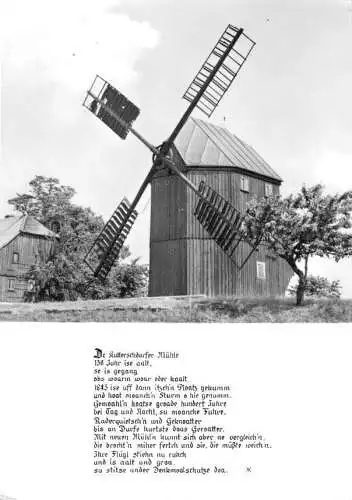 AK, Kottmarsdorf Kr. Löbau, Windmühle und Liedtext, 1981