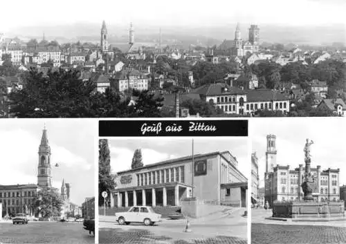 Ansichtskarte, Zittau, vier Abb., u.a. Gerhart-Hauptmann-Theater, 1981