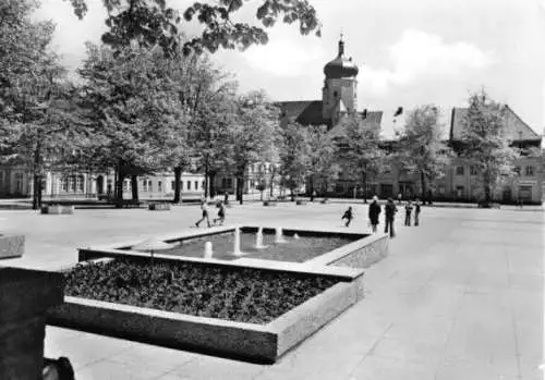 Ansichtskarte, Marienberg Erzgeb., Markt mit Brunnen, 1979