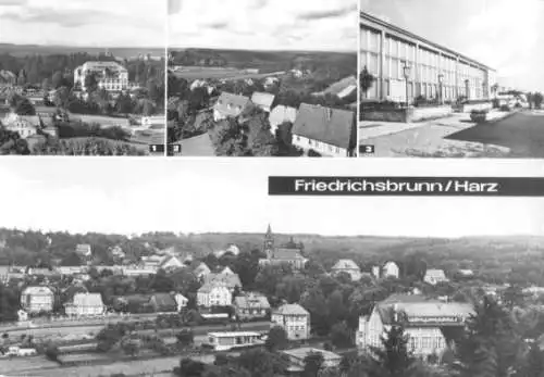 Ansichtskarte, Friedrichsbrunn Harz, vier Abb., 1979