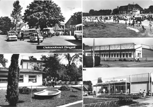 Ansichtskarte, Ostseebad Zingst Darss, fünf Abb., Kaufhalle, 1974