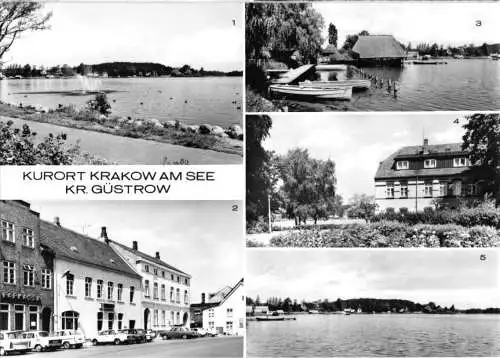 Ansichtskarte, Krakow am See, fünf Abb., 1978