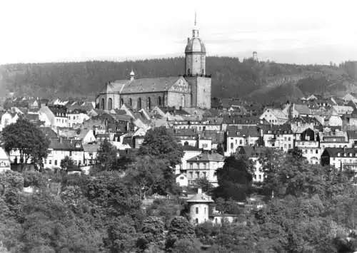 Ansichtskarte, Annaberg-Buchholz Erzgeb., Teilansicht mit St. Annenkirche, 1981