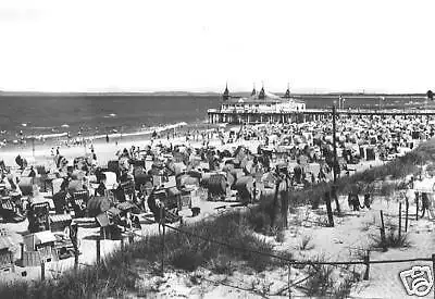 Ansichtskarte, Seebad Ahlbeck Usedom, Strand und Seebrücke, 1976