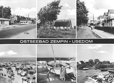 Ansichtskarte, Ostseebad Zempin Usedom, sechs Abb., 1969