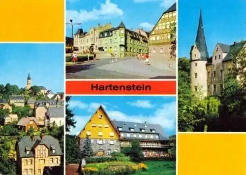 Ansichtskarte, Hartenstein Kr. Zwickau, 4 Abb., 1986