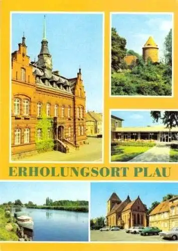 Ansichtskarte, Plau Kr. Lübz, fünf Abb., 1982
