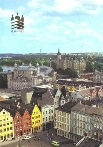 Ansichtskarte, Schwerin, Blick zur Altstadt, 1985