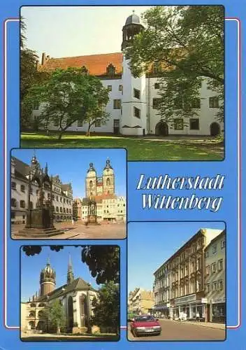 AK, Lutherstadt Wittenberg, 4 Abb., u.a. Collegienstr.