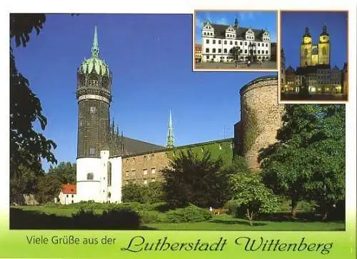 AK, Lutherstadt Wittenberg, 3 Abb., u.a. Rathaus