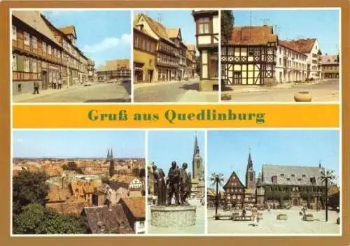 Ansichtskarte, Quedlinburg, sechs Abb., 1987