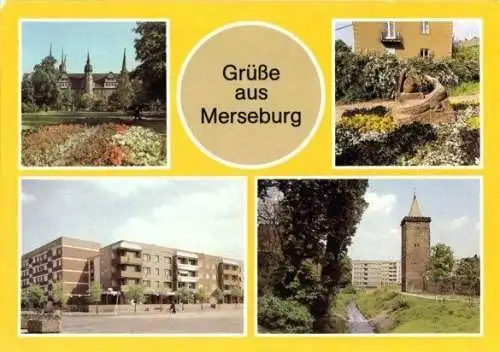 Ansichtskarte, Merseburg, vier Abb., 1986